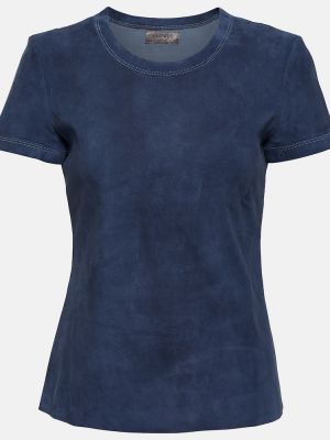 Semišové tričko Stouls modré