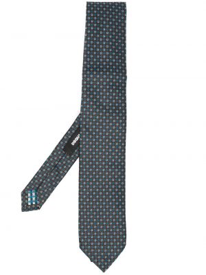 Svilena kravata s vezom s cvjetnim printom Dsquared2 smeđa