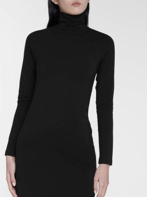 Džerzej bavlnené midi šaty Balenciaga čierna