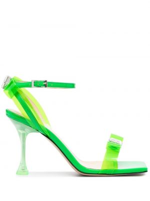 Caurspīdīgs sandales Mach & Mach zaļš