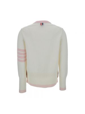Sweter bawełniany w paski Thom Browne biały