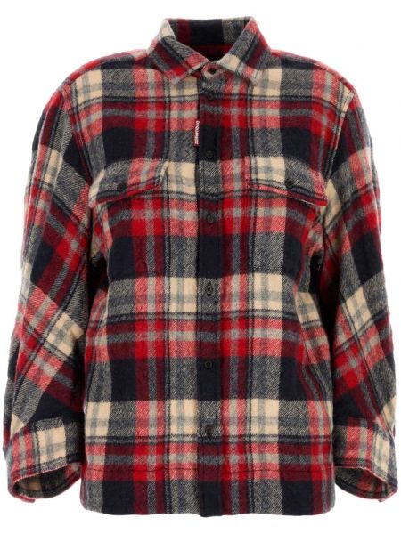 Flannel broderet skjorte Dsquared2 rød