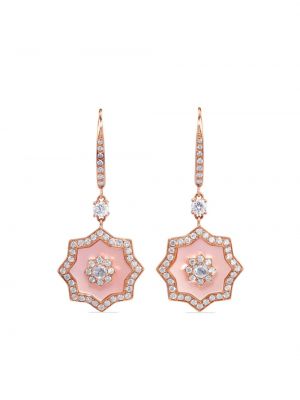 Cercei cu perle din aur roz David Morris