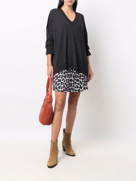 Falda con estampado leopardo P.a.r.o.s.h. negro