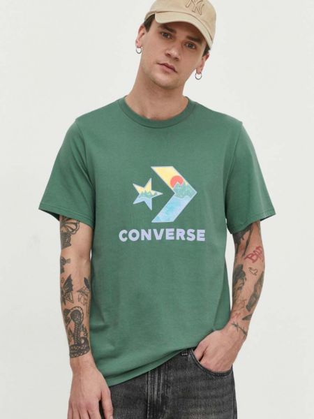 Tricou din bumbac Converse verde