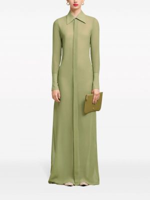 Jedwabna sukienka Ami Paris zielona