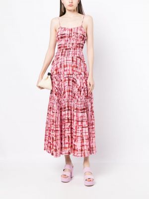 Sukienka midi w kratkę z nadrukiem w abstrakcyjne wzory Acler