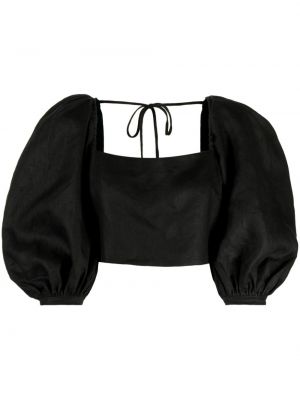 Ленена блуза Cala De La Cruz черно