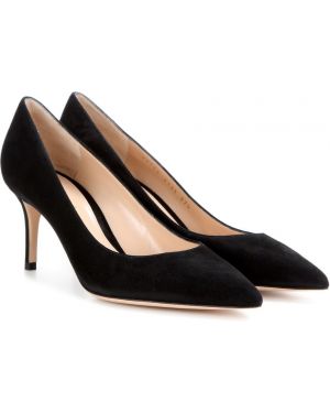 Semsket skinn pumps Gianvito Rossi svart