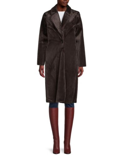 Пальто с мехом из искусственного меха M Magaschoni