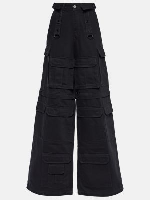 Черные хлопковые брюки карго Vetements