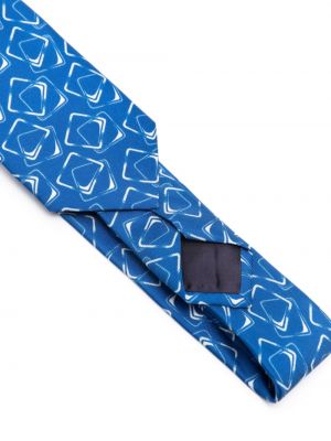 Raštuotas šilkinis kaklaraištis Tagliatore mėlyna
