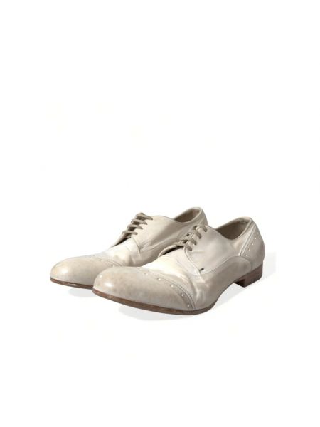 Zapatos brogues de cuero Dolce & Gabbana blanco