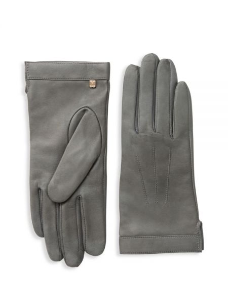 Кожаные перчатки Bruno Magli серые