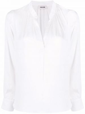 Bluză din satin cu decolteu în v Zadig&voltaire alb