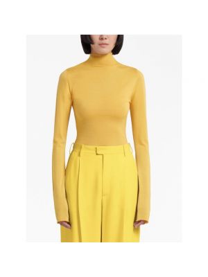 Jersey cuello alto de lana de tela jersey Marni amarillo