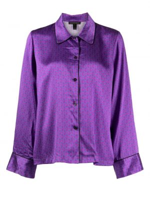 Pijamale de mătase Kiki De Montparnasse violet