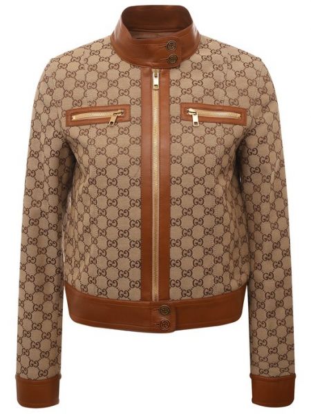 Хлопковая куртка Gucci бежевая