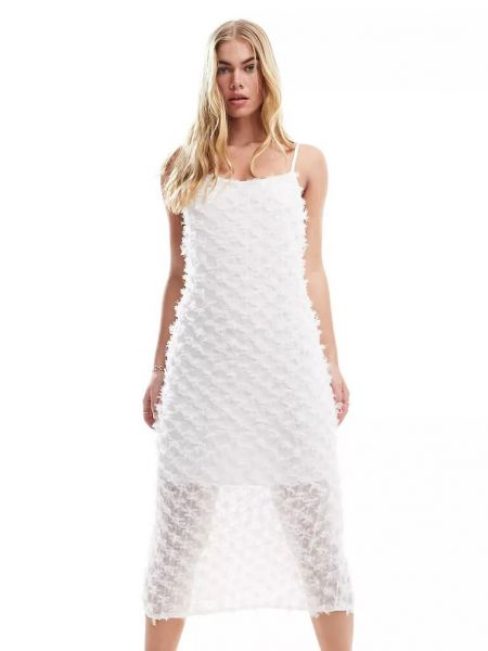 Длинное платье с принтом Pieces белое