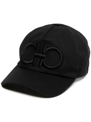 Bomull brodert cap Salvatore Ferragamo svart