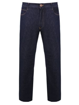 Хлопковые прямые джинсы Giorgio Armani синие