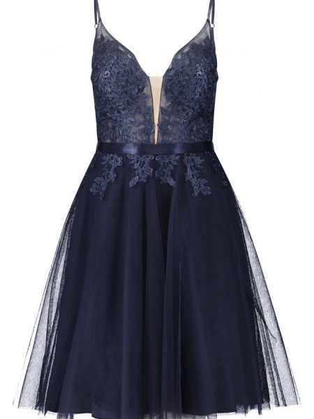 Коктейльное платье с вышивкой Vera Mont синее