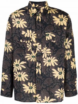 Kvetinová košeľa s potlačou Nanushka hnedá