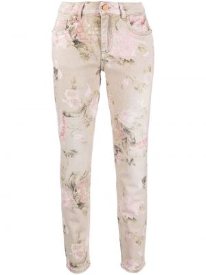 Trykt floral slank skinny jeans Blumarine