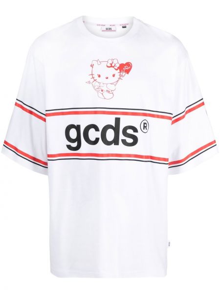 Тениска с принт Gcds бяло