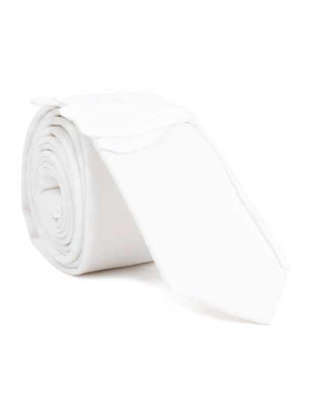 Krawat bawełniany Valentino Garavani biały