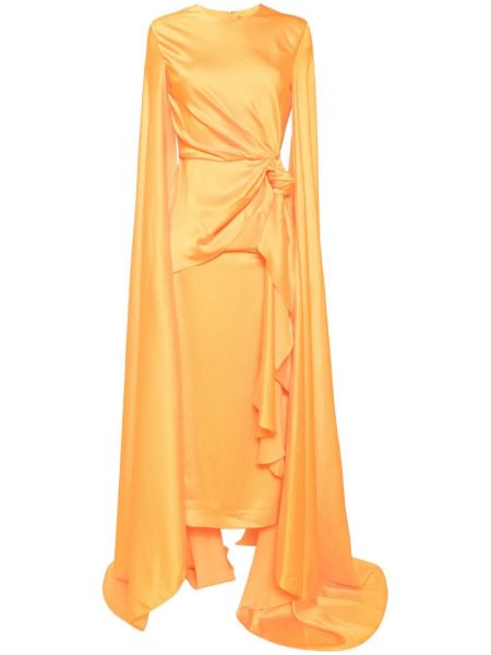 Saténové večerní šaty Solace London oranžové