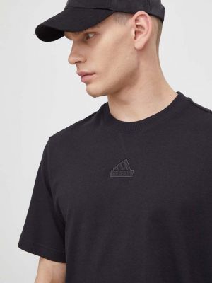Koszulka bawełniana z nadrukiem Adidas czarna