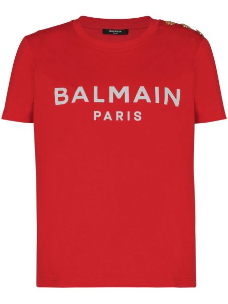 Baskılı tişört Balmain kırmızı