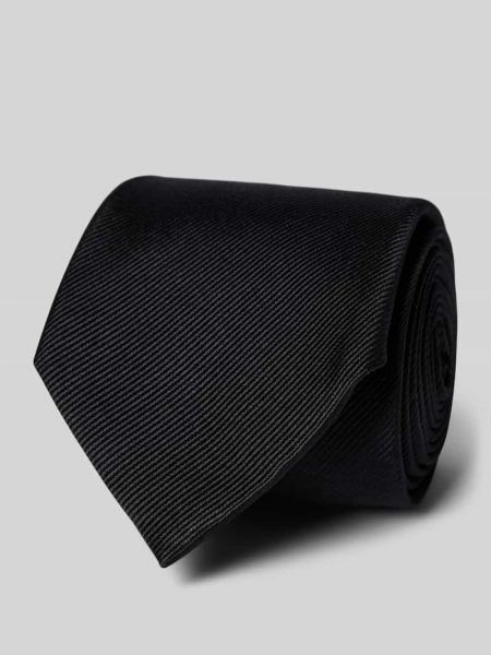 Jedwabny krawat w jednolitym kolorze Profuomo czarny