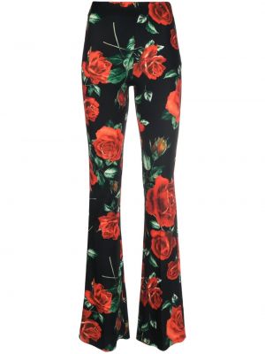 Pantalon à fleurs large Nissa noir