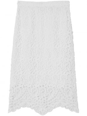 Krajkové pouzdrová sukně Burberry bílé