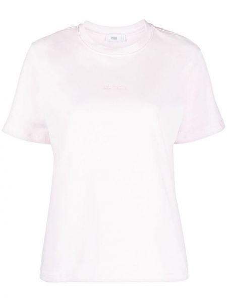 T-krekls ar izšuvumiem ar apaļu kakla izgriezumu Closed rozā