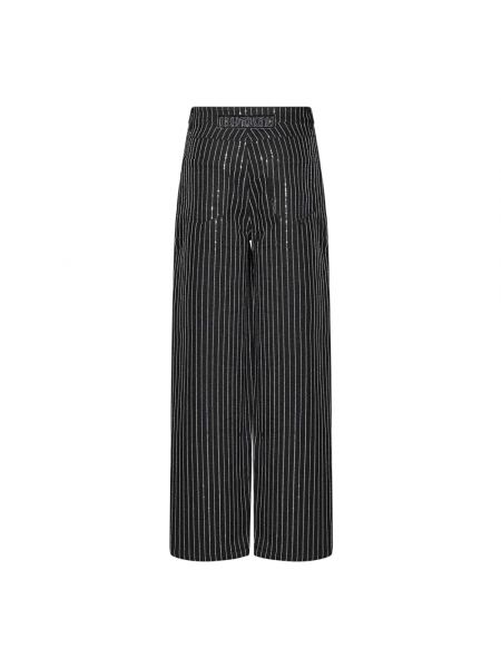 Pantalones con lentejuelas a rayas Rotate Birger Christensen negro