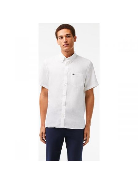 Košile s krátkými rukávy Lacoste bílá