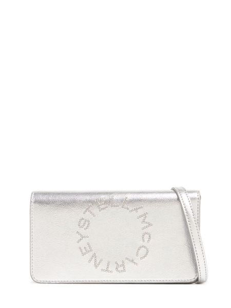 Miniväska i läder i konstläder Stella Mccartney silver