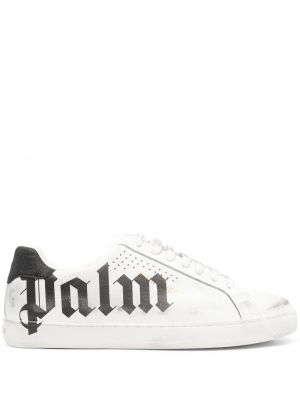 Distressed sneaker mit print Palm Angels weiß