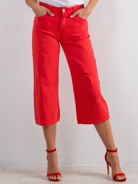 Rebitud teksapüksid Fashionhunters punane