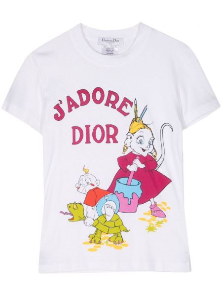 Тениска с принт Christian Dior Pre-owned бяло