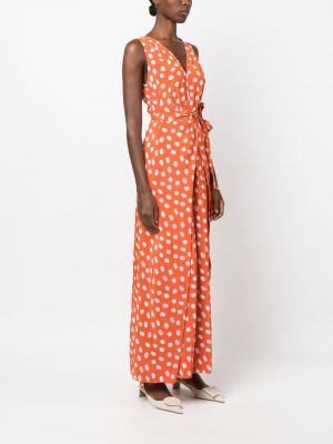Sukienka długa z nadrukiem Dvf Diane Von Furstenberg pomarańczowa