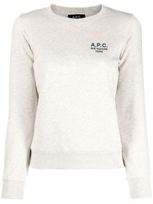 Sweatshirt mit stickerei A.p.c. grau