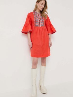 Bombažna obleka Luisa Spagnoli oranžna
