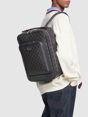 Kožený batoh Gucci šedý