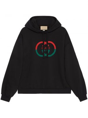 Pamučna hoodie s kapuljačom s printom Gucci
