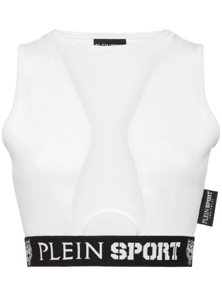 Urheilu crop top Plein Sport valkoinen