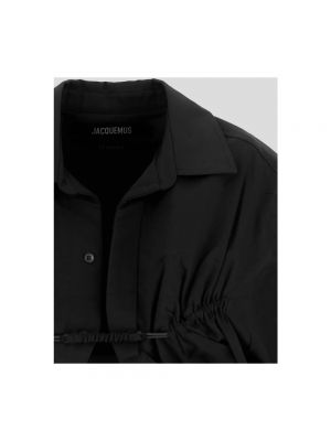 Blusa de lino de algodón Jacquemus negro